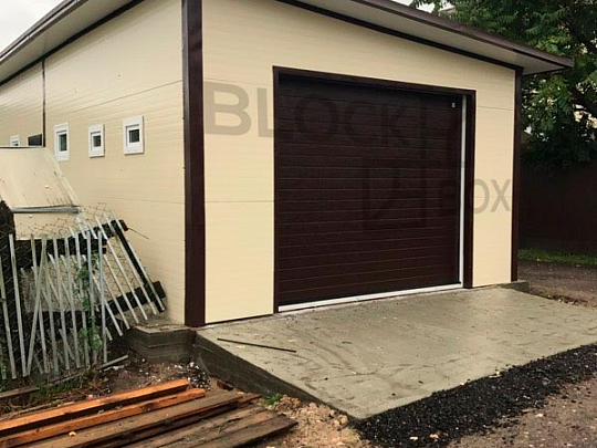 Бежевый гараж с коричневым каркасом - дополнительное фото 1