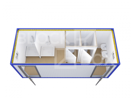 Блок-контейнер сантехнический с душевыми и туалетными кабинками №1 — основное фото